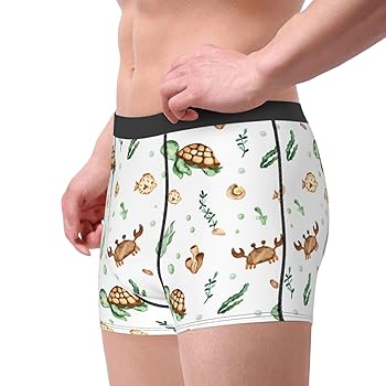 Amazon | [COOLEAD] 亀柄 海亀 ウミガメ ボクサーパンツ メンズ